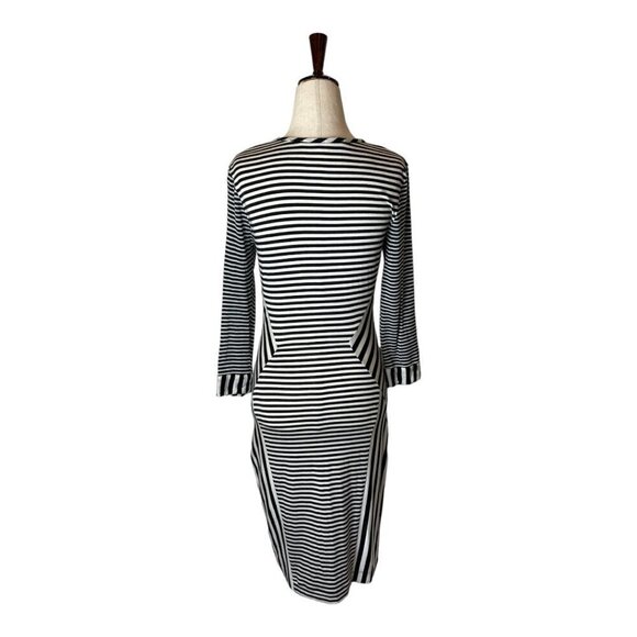 Diane Von Furstenberg Black And‎ White Multi Directional Striped Haven Dress S - Picture 3 of 11